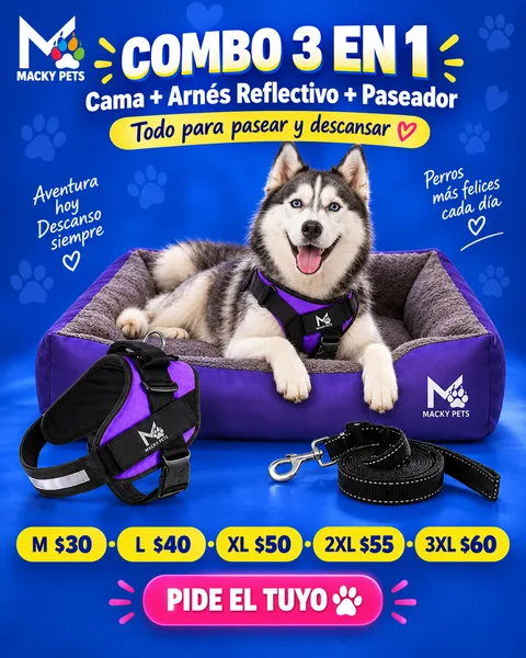 Super Combo 3 en 1: cama, arnés y paseador