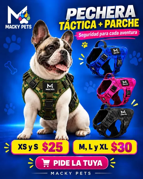 Pechera Táctica con parche, $30 en todas las tallas